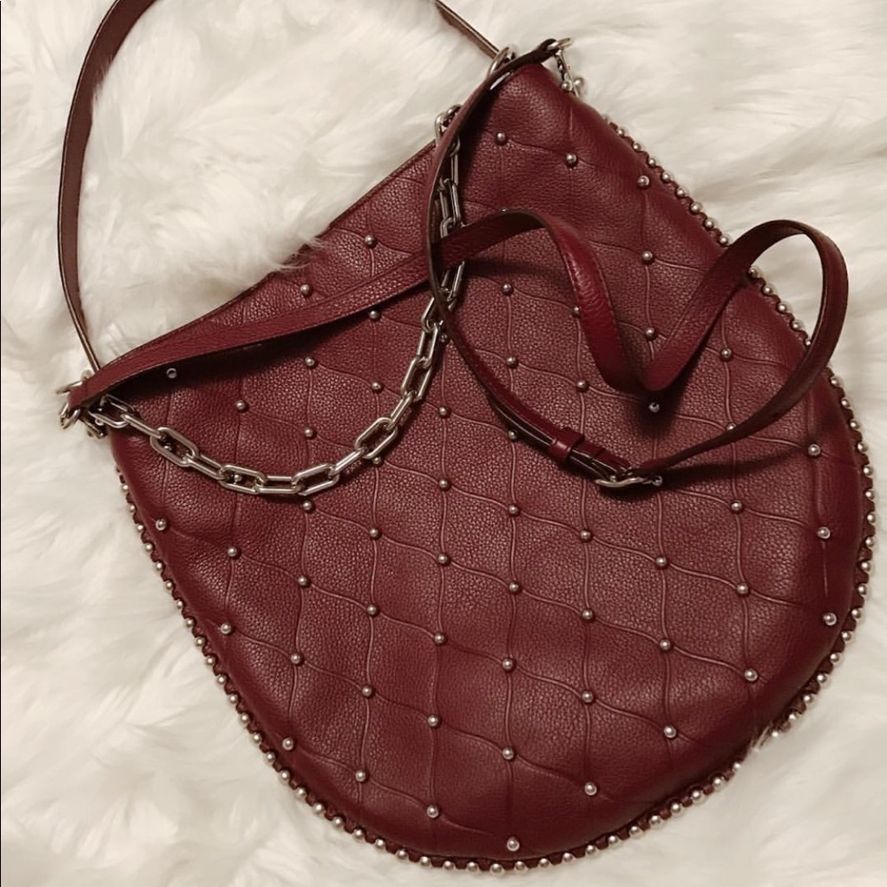 Alexander wang maroon studded roxy hobo